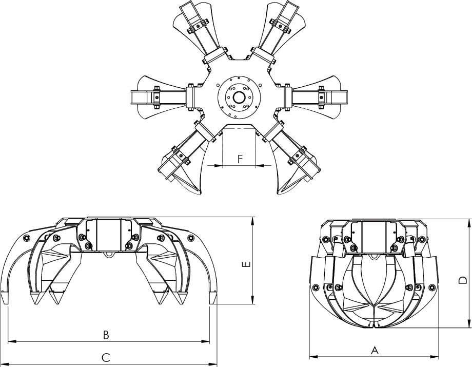 Polyp grab PLP 400/5 - Grapple for Loader crane: picture 3 Polyp grab PLP 400/5 - Grapple for Loader crane: picture 3