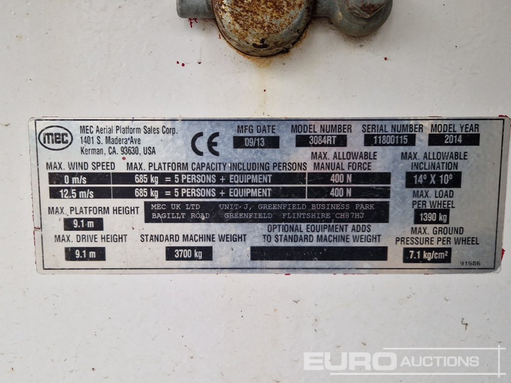 Scissor lift 2013 JLG MEC3084RT: picture 20