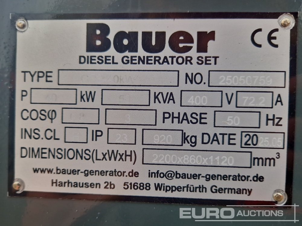 Generator set Unused Bauer GFS-40KW: picture 15 Generator set Unused Bauer GFS-40KW: picture 15