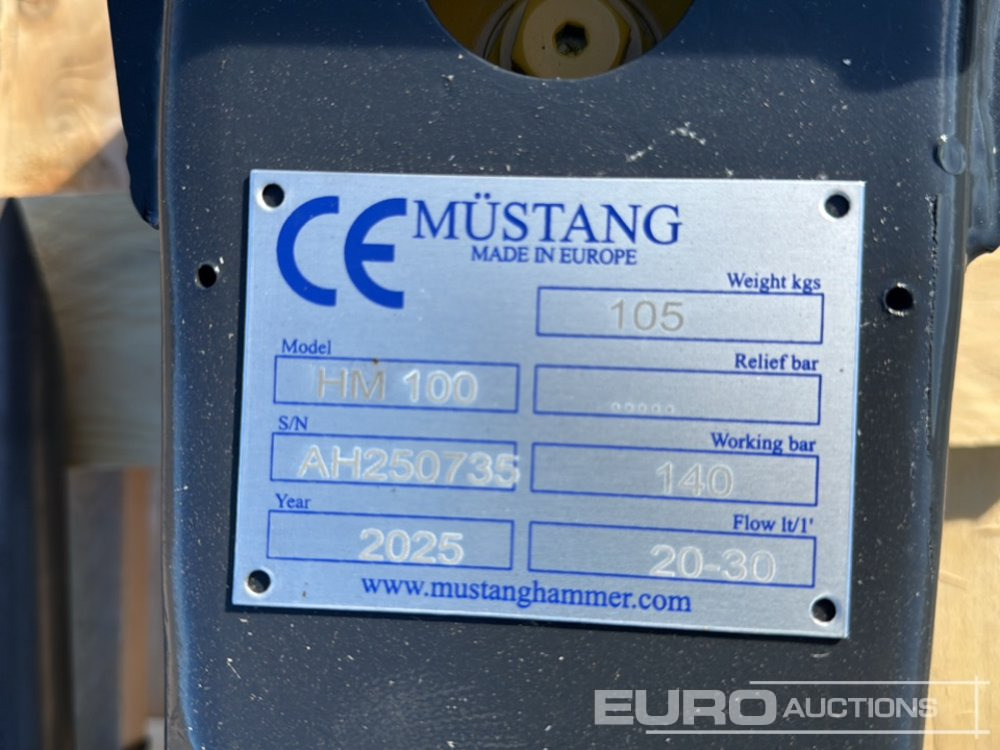 Unused 2025 Mustang HM100 - Hydraulic hammer: picture 5 Unused 2025 Mustang HM100 - Hydraulic hammer: picture 5