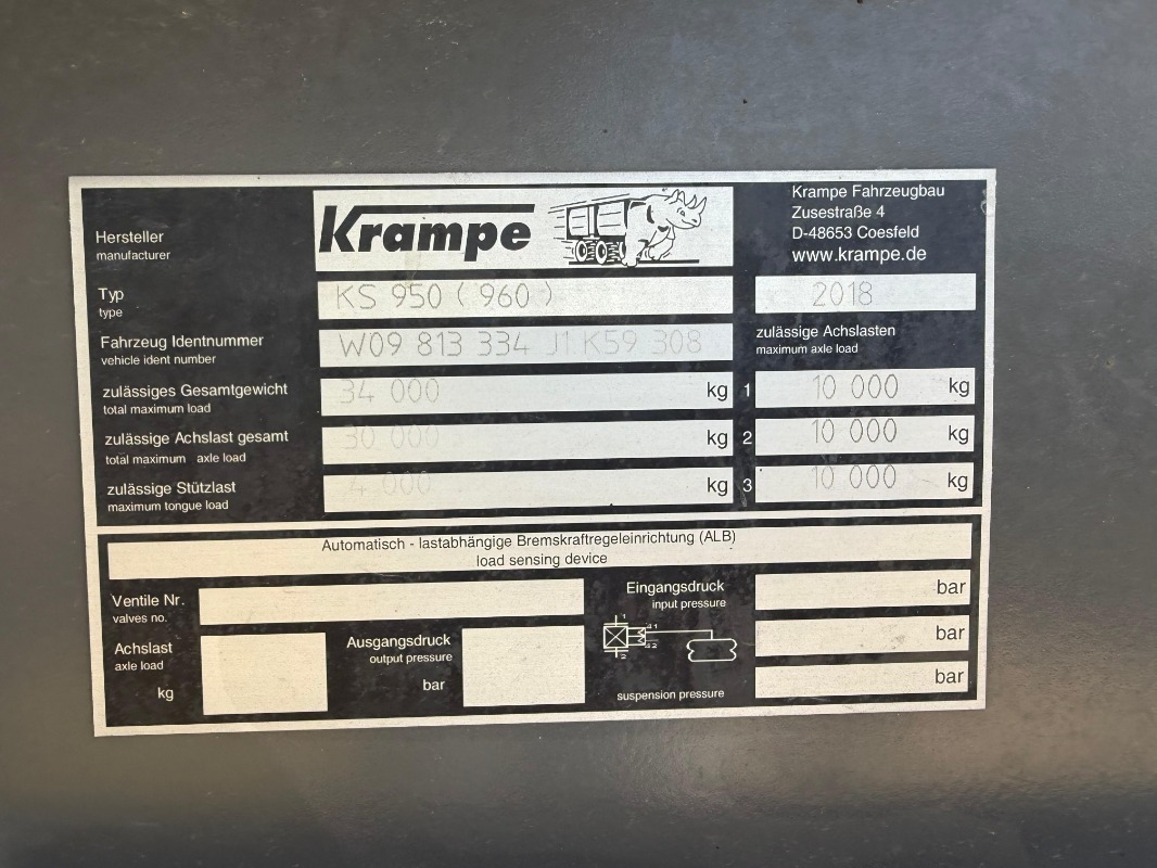 Krampe ALU Kippsattel KS 950 Roadrunn - Tipper: picture 3 Krampe ALU Kippsattel KS 950 Roadrunn - Tipper: picture 3
