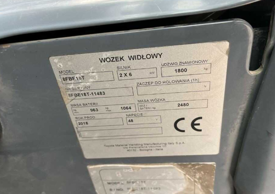 Toyota 8FBE18T - Electric forklift: picture 4 Toyota 8FBE18T - Electric forklift: picture 4