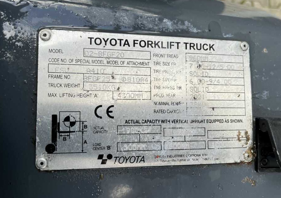 Toyota 8FGF20 - LPG forklift: picture 4 Toyota 8FGF20 - LPG forklift: picture 4