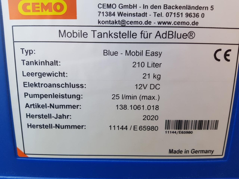 Cemo ad blue tank - Tank truck: picture 5 Cemo ad blue tank - Tank truck: picture 5