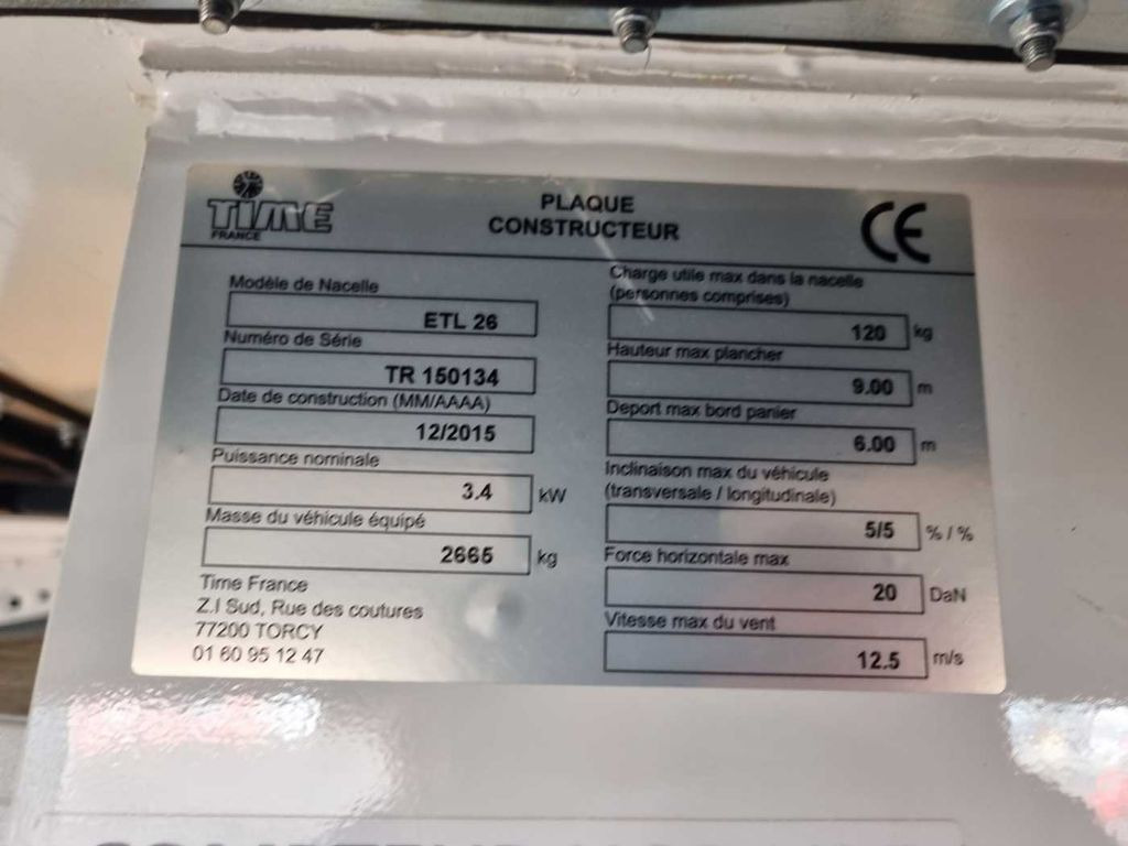 Truck mounted aerial platform, Van Opel Movano 2.3 CDTI / VERSALIFT ETL-26, 10,5m: picture 9 Truck mounted aerial platform, Van Opel Movano 2.3 CDTI / VERSALIFT ETL-26, 10,5m: picture 9