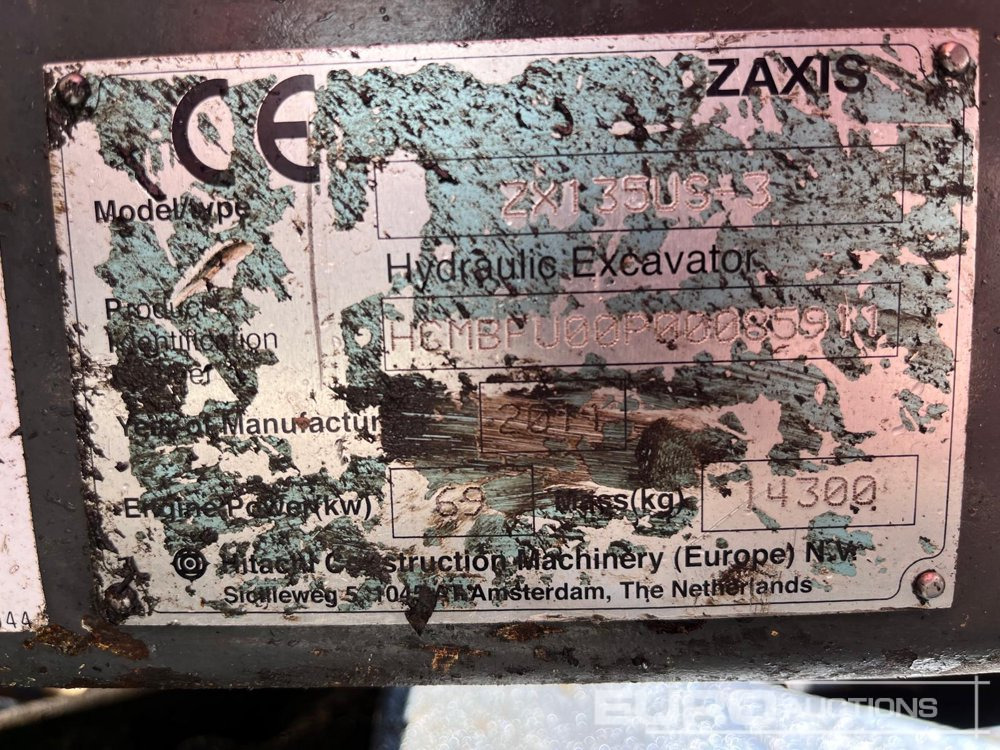 Crawler excavator 2011 Hitachi ZX135US-3: picture 13