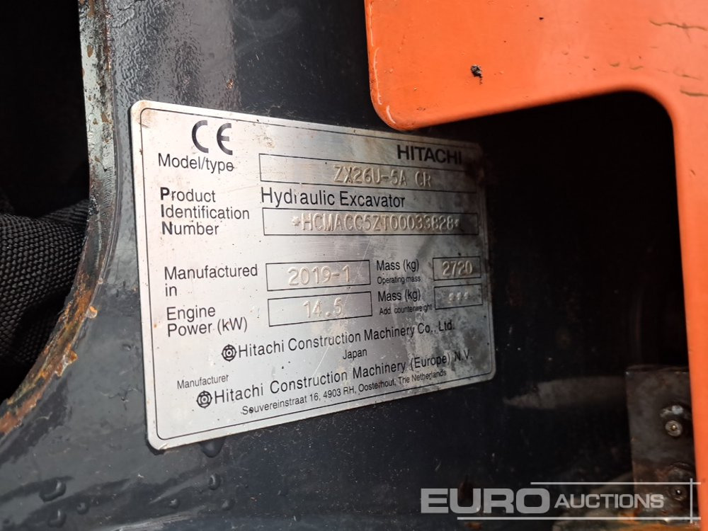 Mini excavator 2019 Hitachi ZX26U-5A CR: picture 42 Mini excavator 2019 Hitachi ZX26U-5A CR: picture 42