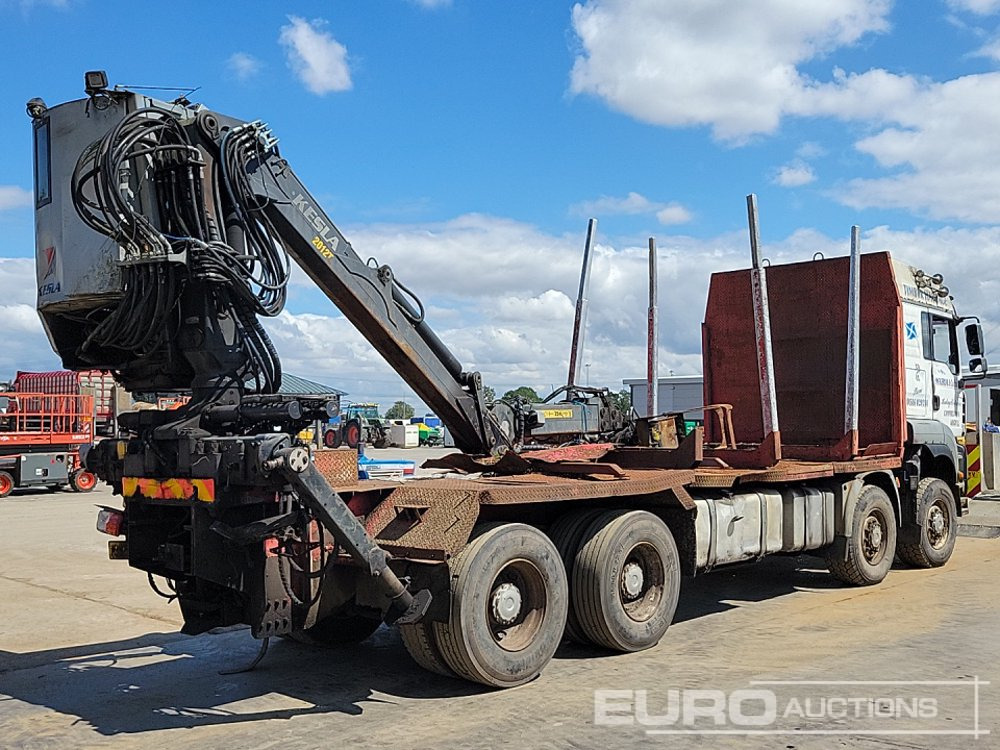 MAN 8x4 Flatbed Timber Lorry, Rear Mounted Kesla 2012T Hydraulic Crane With Cab, Hydraulic Rotating Log Grab, Manual Gearbox - Dropside/ Flatbed truck: picture 5 MAN 8x4 Flatbed Timber Lorry, Rear Mounted Kesla 2012T Hydraulic Crane With Cab, Hydraulic Rotating Log Grab, Manual Gearbox - Dropside/ Flatbed truck: picture 5
