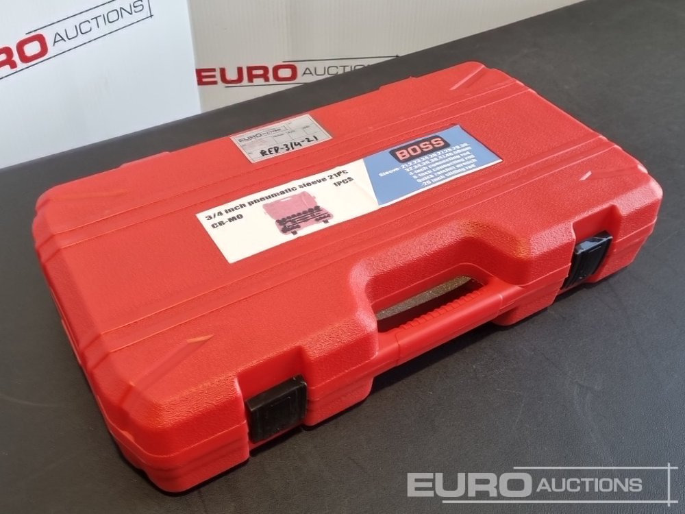 Unused 2025 Boss 3/4" 21pc Heavy Duty Pneumatic Socket Set, 4" Connecting Rod, 8" Connecting Rod, Quick Ratchet Wrench, 20" Sliding Rod - Workshop equipment: picture 1 Unused 2025 Boss 3/4" 21pc Heavy Duty Pneumatic Socket Set, 4" Connecting Rod, 8" Connecting Rod, Quick Ratchet Wrench, 20" Sliding Rod - Workshop equipment: picture 1