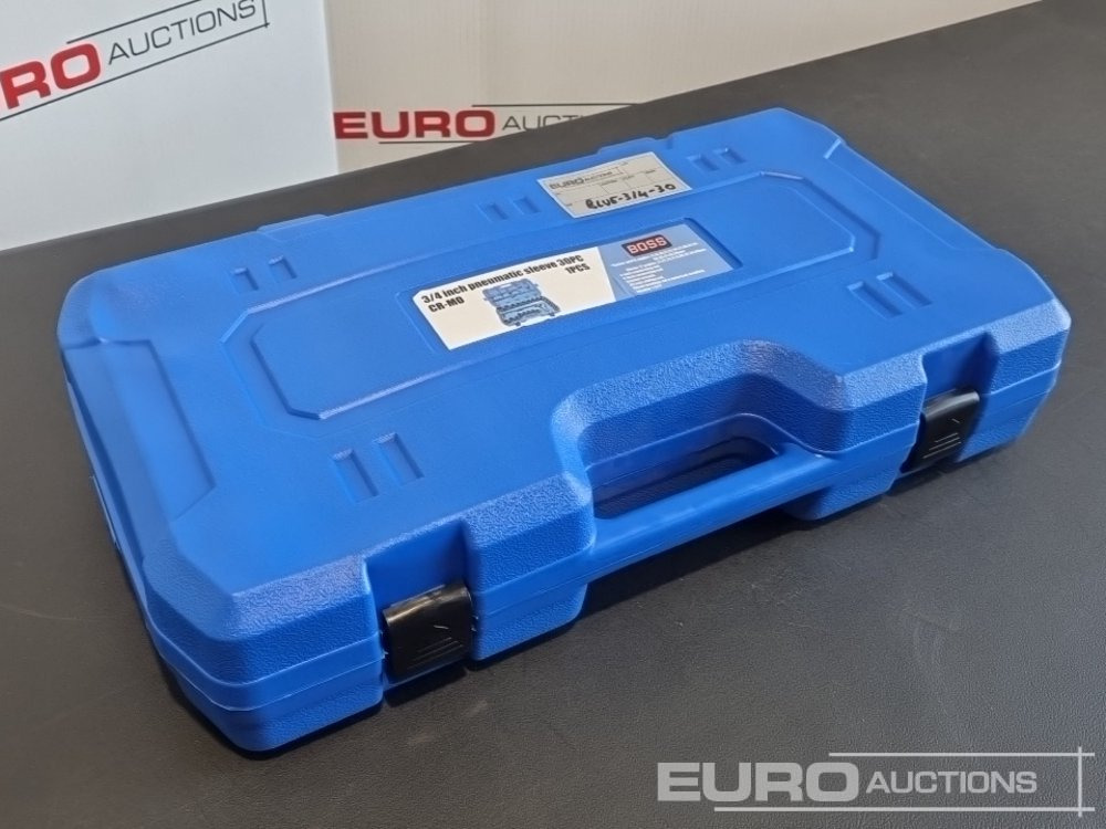 Unused 2025 Boss 3/4" 30pc Heavy Duty Pneumatic Socket Set, 4" Connecting Rod, 8" Connecting Rod, Ratchet Wrench, 20" Sliding Rod, 18" Bending Rod Universal Coupling, Adapter1-3/4" - Workshop equipment: picture 1 Unused 2025 Boss 3/4" 30pc Heavy Duty Pneumatic Socket Set, 4" Connecting Rod, 8" Connecting Rod, Ratchet Wrench, 20" Sliding Rod, 18" Bending Rod Universal Coupling, Adapter1-3/4" - Workshop equipment: picture 1