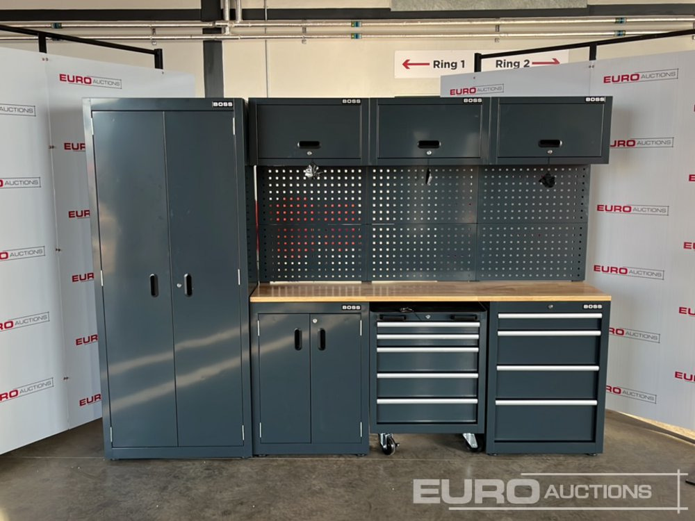 Unused Boss 2.6m 9 Drawer, 5 Cabinet Tool Station (3 boxes) - Construction equipment: picture 2 Unused Boss 2.6m 9 Drawer, 5 Cabinet Tool Station (3 boxes) - Construction equipment: picture 2