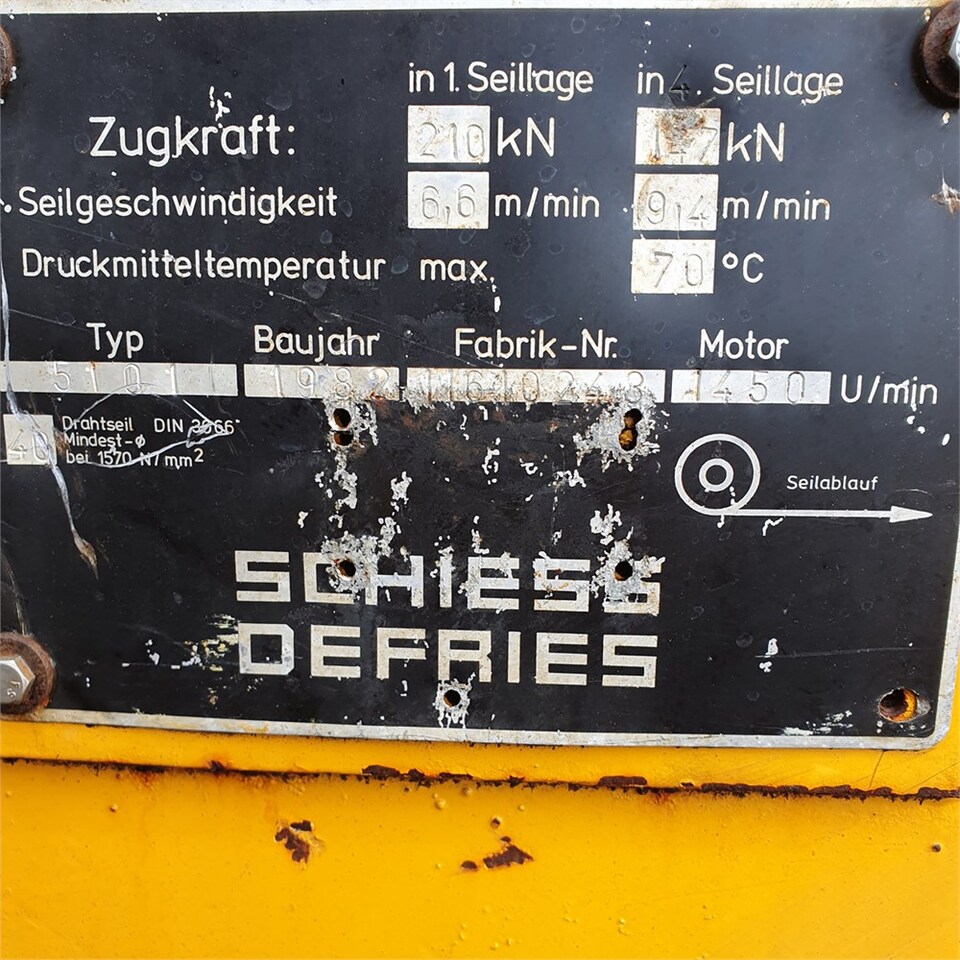 Schies Defries 5101 - Winch for Crawler crane: picture 2 Schies Defries 5101 - Winch for Crawler crane: picture 2