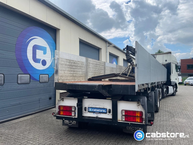 Pacton T3-003 3-assige stenen oplegger 2-assen gestuurd + Kennis Type 14.000 loopkraan - Rotator - stenenklem - Dropside/ Flatbed semi-trailer: picture 2 Pacton T3-003 3-assige stenen oplegger 2-assen gestuurd + Kennis Type 14.000 loopkraan - Rotator - stenenklem - Dropside/ Flatbed semi-trailer: picture 2