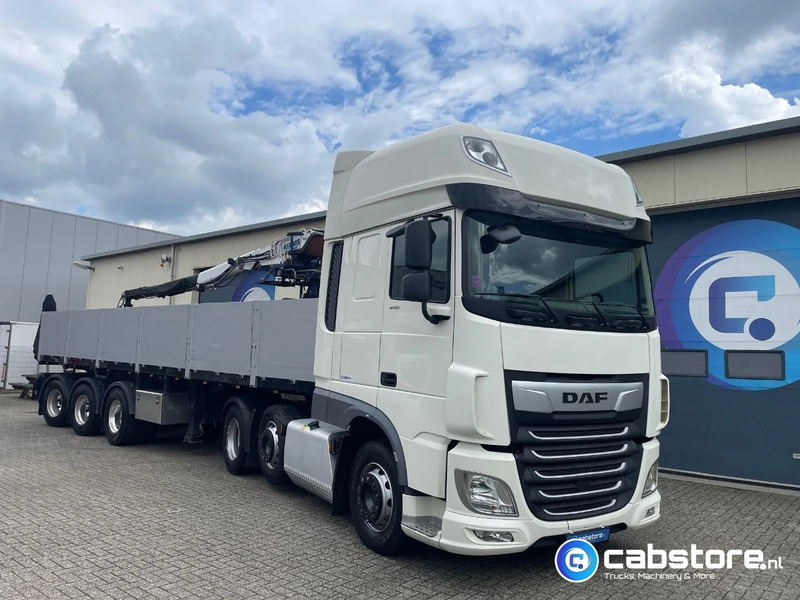 Pacton T3-003 3-assige stenen oplegger 2-assen gestuurd + Kennis Type 14.000 loopkraan - Rotator - stenenklem - Dropside/ Flatbed semi-trailer: picture 5 Pacton T3-003 3-assige stenen oplegger 2-assen gestuurd + Kennis Type 14.000 loopkraan - Rotator - stenenklem - Dropside/ Flatbed semi-trailer: picture 5