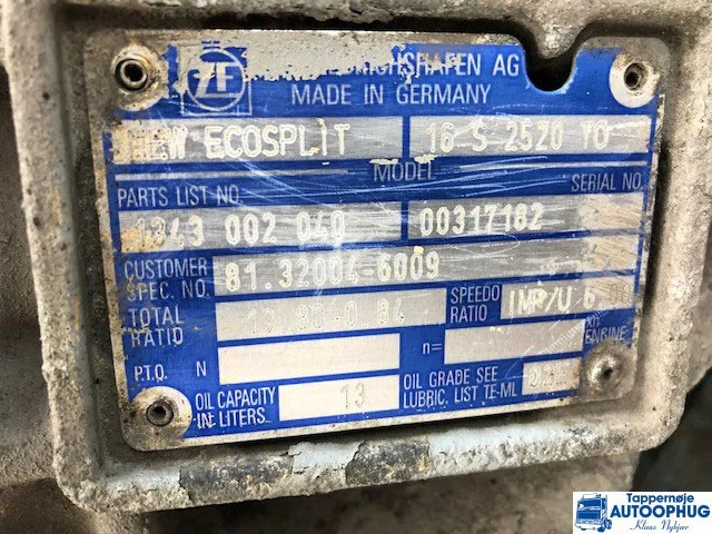 MAN ZF 16 S 2520 TO - Gearbox and parts for Truck: picture 4 MAN ZF 16 S 2520 TO - Gearbox and parts for Truck: picture 4