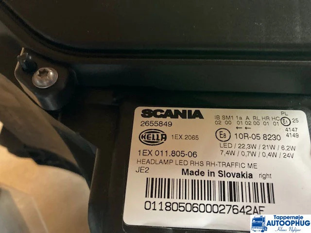 Scania N.G.S Headlamp RH LH P/N: 2655849 / 2655848 - Electrical system for Truck: picture 5 Scania N.G.S Headlamp RH LH P/N: 2655849 / 2655848 - Electrical system for Truck: picture 5