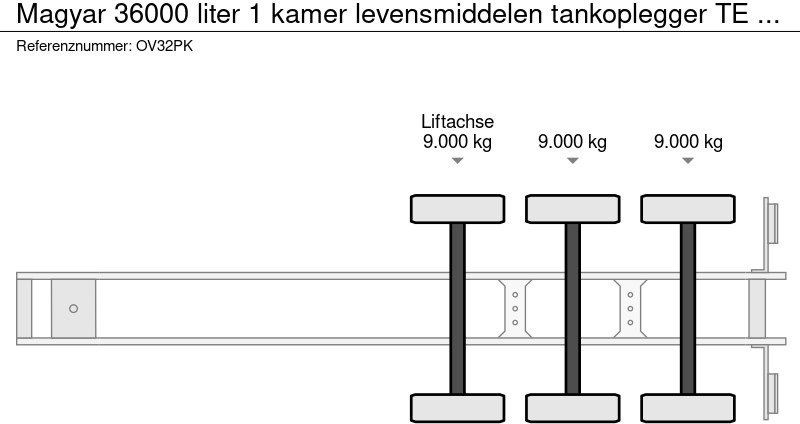 Tank semi-trailer Magyar 36000 liter 1 kamer levensmiddelen tankoplegger TE HUUR / TE KOOP: picture 15