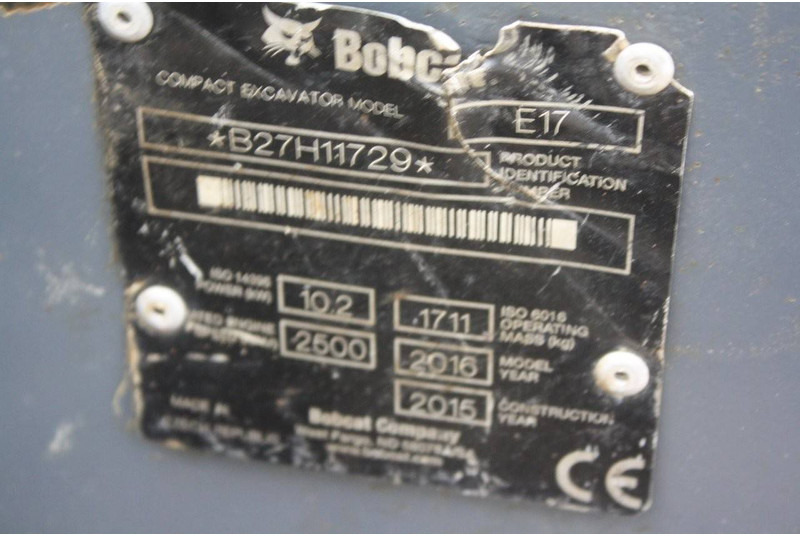 Bobcat E17 - Mini excavator: picture 2 Bobcat E17 - Mini excavator: picture 2