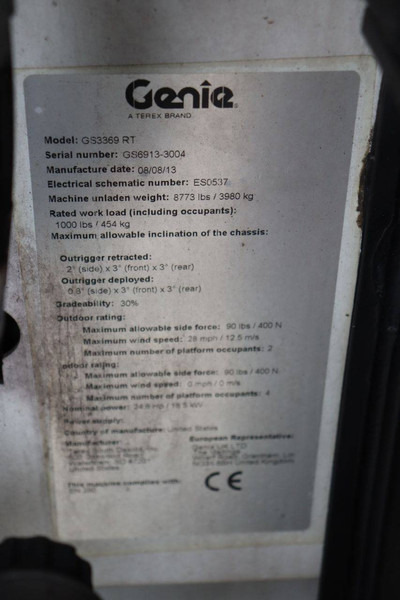 Scissor lift Genie GS3369 RT: picture 20
