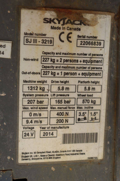Scissor lift Skyjack SJ III - 3219: picture 11