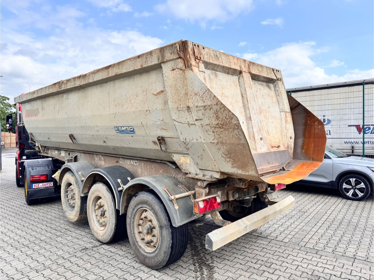 Tipper semi-trailer Menci SA700R Kipper Mulde 27m³ Lift Stahl 3 Stück: picture 6